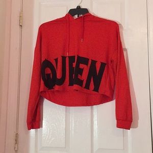 Red Hoodie Cropped Top